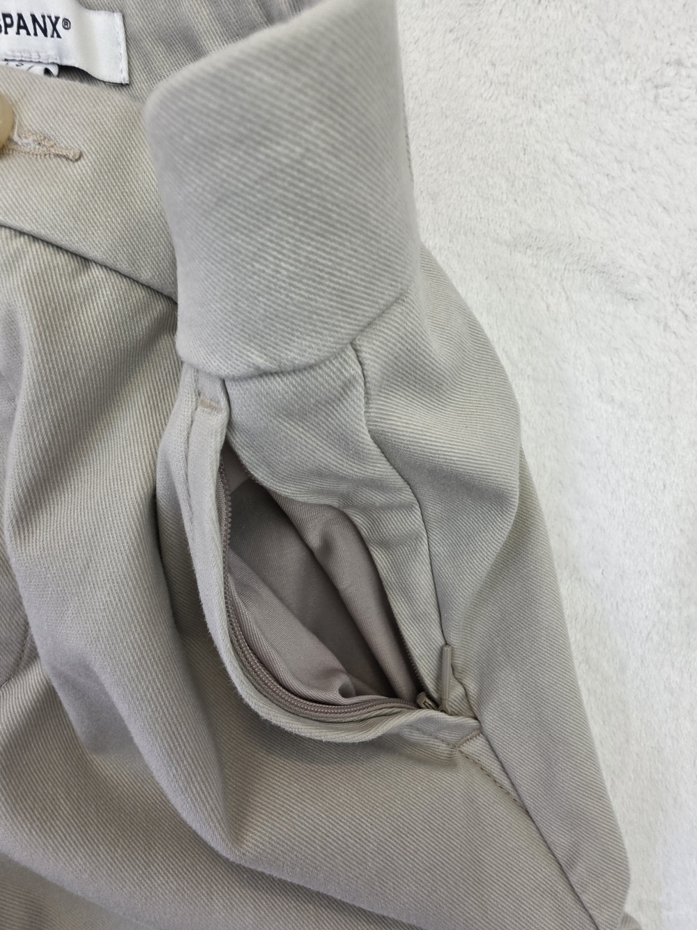 Spanx Slim Straight Pants Beige Stretch High Rise Pull On Women Small - Picture 3 of 11
